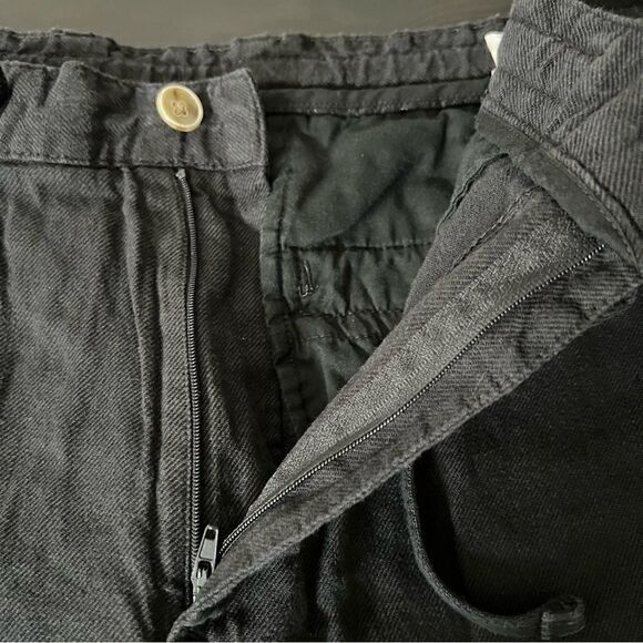 Zara Pants Womens Size 34 Black High Rise Tapered Linen Blend Relaxed Fit Pocket - Picture 7 of 15